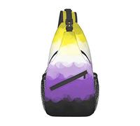 LGBTQ Nonbinary Pride Sling Bag Hiking Daypack Crossbody Shoulder Backpack Travel Chest Pack for Men Women