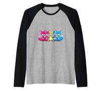 LGBTQ Pansessuale Fox Rainbow Lesbica Pansessuale Pride Love Maglia con Maniche Raglan