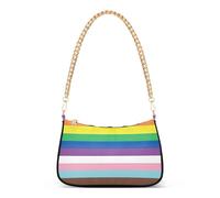 Lgbtq - Pochette da sera con bandiera dei diritti dell'orgoglio da donna, pochette da donna, borsa a tracolla estetica con chiusura a cerniera