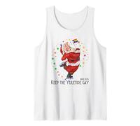 LGBTQ Pride 2025 Divertente Keep the Yuletide Gay Rainbow Santa Canotta