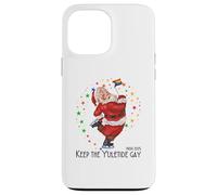 LGBTQ Pride 2025 Divertente Keep the Yuletide Gay Rainbow Santa Custodia per iPhone 13 Pro Max