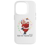 LGBTQ Pride 2025 Divertente Keep the Yuletide Gay Rainbow Santa Custodia per iPhone 14 Pro
