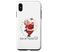 LGBTQ Pride 2025 Divertente Keep the Yuletide Gay Rainbow Santa Custodia per iPhone XS Max