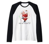 LGBTQ Pride 2025 Divertente Keep the Yuletide Gay Rainbow Santa Maglia con Maniche Raglan