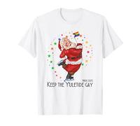 LGBTQ Pride 2025 Divertente Keep the Yuletide Gay Rainbow Santa Maglietta