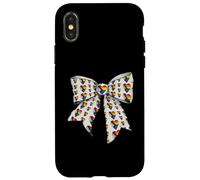LGBTQ Pride Flag Queer Trans Poly Pride Coquette Bow Custodia per iPhone X/XS