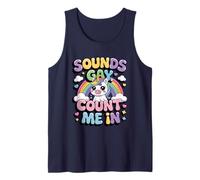 LGBTQ+ Pride Month Sounds Gay Count Me In Rainbow Unicorn Canotta