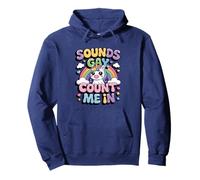 LGBTQ+ Pride Month Sounds Gay Count Me In Rainbow Unicorn Felpa con Cappuccio