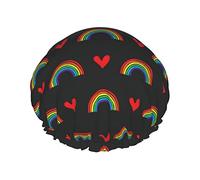 LGBTQ Pride Mouth Arcobaleno Cuffie da a gay Cuffia da bagno riutilizzabile Cappello da a elastico da bagno Morbido impermeabile per cappucci per capelli di tutte le lunghezze