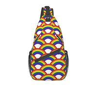 LGBTQ Pride Mouth Rainbow Sling Bag Hiking Daypack Crossbody Shoulder Backpack Travel Chest Pack for Men Women