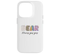 LGBTQ Pride Shirt Baer Hairy Gay Guy Rainbow Flag Custodia per iPhone 14 Pro