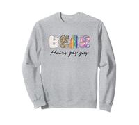 LGBTQ Pride Shirt Baer Hairy Gay Guy Rainbow Flag Felpa