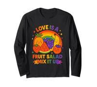 LGBTQ Pride Shirt Love Is A Fruit Salad Frutiy Rainbow Flag Maglia a Manica
