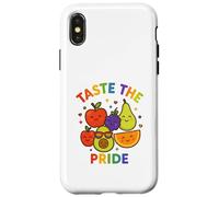 LGBTQ Pride Shirt Taste The Pride Frutiy Rainbow Flag Custodia per iPhone X/XS