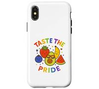 LGBTQ Pride Shirt Taste The Pride Frutiy Rainbow Flag Custodia per iPhone X/XS