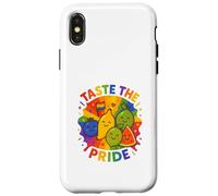 LGBTQ Pride Shirt Taste The Pride Frutiy Rainbow Flag Custodia per iPhone X/XS