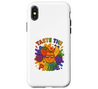 LGBTQ Pride Shirt Taste The Pride Frutiy Rainbow Flag Custodia per iPhone X/XS