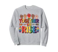LGBTQ Pride Shirt Together We Rise Rainbow Flag Felpa