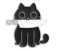 LGBTQ Pronoun Pin Cat She They/He Him/They Them/She Her/He They Gender Identity Bulk Pins Black Cat with Knife Pride Pins for Pride Parade Daily Wear Backpack Lapel Hat Gifts Jacket, Small, Zinco