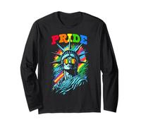 LGBTQ Statua della libertà Gay Pride Ally Rainbow Occhiali da Sole Maglia a Manica