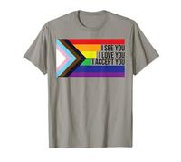 LGBTQIA+ Flag I See You I Love You I Accept You Ally LGBTQ Maglietta