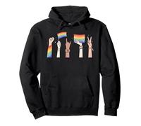 LGBTQIA+Gay Pride Lesbiche Queer Diversità Inclusione Mani Felpa con Cappuccio