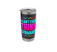 LGBTQI Non riesco nemmeno a pensare dritto Rainbow Pride Uomini Donne Bicchiere termico in acciaio inox doppia parete