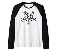 LGBTQI Simbolo Pagano dell'Inclusione di Genere Wicca Maglia con Maniche Raglan