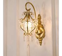 LGDEERCO Applique da parete moderne a 1 luce Lampada da parete in cristallo Lampada da parete dorata per interni Montaggio a parete per soggiorno Comodino prima dello specchio Corridoio Corridoio Came