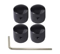 LGEGE Manopole a cupola in metallo per il controllo del volume per chitarra elettrica e basso, con chiave esagonale interna, nera, 4 pezzi