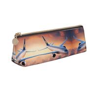 LGHDFYO Bellissimo astuccio triangolare con aereo cielo, astuccio per matite, grande capacità, per uomini e donne, artisti, casa e ufficio, Bianco, One Size, Alla moda