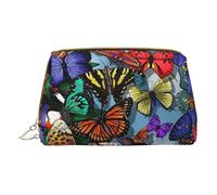 LGHDFYO Borsa da viaggio disegnata a mano della farfalla di colore, organizzatore cosmetico portatile per le donne, On-The-Go, Bianco, One Size