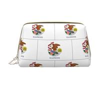 LGHDFYO Borsa da viaggio per articoli da toeletta con bandiera dello stato dell'Illinois, organizer portatile per cosmetici da donna, in movimento, Bianco, One Size