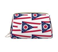 LGHDFYO Borsa da viaggio per articoli da toeletta con bandiera dello Stato dell'Ohio, organizer portatile per cosmetici da donna, in movimento, Bianco, One Size