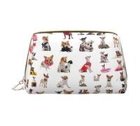 LGHDFYO Borsa da viaggio per articoli da toeletta con carlino chihuahua, organizer portatile per cosmetici, da donna, in movimento, Bianco, One Size