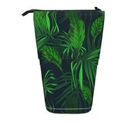 LGHDFYO Confezione da 1 astuccio telescopico verde con pianta tropicale, per donne e uomini, grazioso astuccio con cerniera per ufficio, Nero, One Size, Alla moda