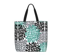 LGHDFYO Dahlia Flower, confezione da 1 borsa tote economica da 40 x 40 cm, leggera, grande, riutilizzabile, per la spesa, nero, Taglia unica