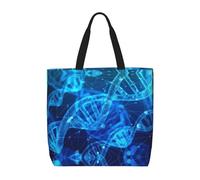 LGHDFYO Dna Chain Photo 1-Pack Economico 40,5 x 49,6 cm Tote Bag, leggero grande riutilizzabile drogheria borse di stoffa, nero, Taglia unica