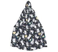 LGHDFYO Fun Cat Astronauta Halloween Unisex con Cappuccio Mantello con Cappuccio: Leggero Adulto Cosplay Capispalla
