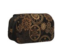 LGHDFYO Gears Clock Bronze Century - Custodia per penna a sfera con stampa, organizer con cerniera, realizzata a mano, Nero, One Size, Art Deco