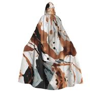 LGHDFYO Mantello con cappuccio unisex per adulti, motivo marmo, con schegge di rame, costume medievale con cappuccio attaccato