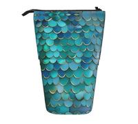 LGHDFYO Mermaid Scala, 1 confezione di astuccio telescopico per uomo e donna, carino in piedi, borsa per cancelleria con cerniera per ufficio, Nero , taglia unica, Alla moda