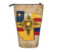 LGHDFYO New Mexico Flag Map01 - Astuccio telescopico per penne e penne, per donne e uomini, con cerniera, per ufficio, Nero, One Size, Alla moda