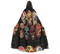 LGHDFYO Sugar Skulls - Mantello unisex con cappuccio, per adulti, leggero, per cosplay