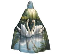 LGHDFYO White Swans On The Lake - Mantello unisex con cappuccio, per adulti, leggero, per cosplay