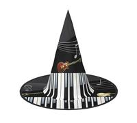 LGHHGY 1 cappello di Halloween - Chitarra Piano Stampa Streghe Decor Party Accessori per giochi di ruolo, cappello magico per donne e uomini