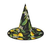 LGHHGY 1 cappello di Halloween con stampa di limoni e fiori, accessorio per giochi di ruolo, cappello magico per donne e uomini