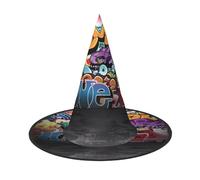 LGHHGY 1 cappello di Halloween - Graffiti Hip Hop stampa streghe Decor Party accessorio gioco di ruolo, cappello magico per donne e uomini