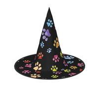 LGHHGY 1 cappello di Halloween - Pawful Paws stampa stampa streghe decorazione festa, accessorio per giochi di ruolo, cappello magico per donne e uomini