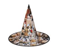 LGHHGY 1 cappello di Halloween - Simpatico cappello da strega con stampa di cani da compagnia, accessorio per giochi di ruolo, cappello magico per donne, uomini